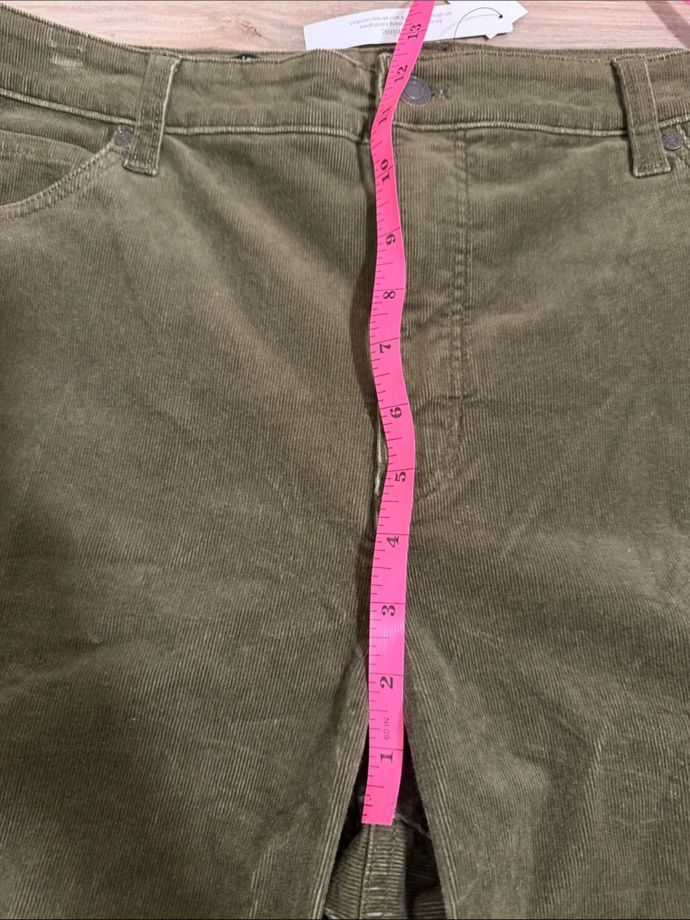 NWT Talbots Olive Green Corduroy Straight Leg Pant Women 16 High-Waist Slimming - Picture 7 of 10
